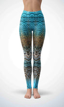 Load image into Gallery viewer, Blue crocodile skin legging for workout yoga gym running - alien wing active