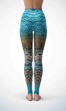 Load image into Gallery viewer, Blue crocodile skin legging for workout yoga gym running - alien wing active