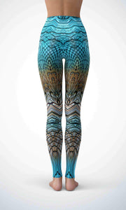 Blue crocodile skin legging for workout yoga gym running - alien wing active