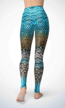 Load image into Gallery viewer, Blue crocodile skin legging for workout yoga gym running - alien wing active