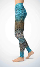 Load image into Gallery viewer, Blue crocodile skin legging for workout yoga gym running - alien wing active