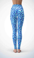 Load image into Gallery viewer, Blue leopard paw legging for workout yoga gym running - alien wing active