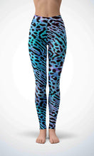 Load image into Gallery viewer, Blue leopard kin legging for workout yoga gym running - alien wing active
