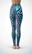 Load image into Gallery viewer, Blue leopard kin legging for workout yoga gym running - alien wing active