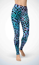 Load image into Gallery viewer, Blue leopard kin legging for workout yoga gym running - alien wing active