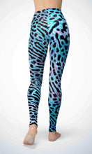 Load image into Gallery viewer, Blue leopard kin legging for workout yoga gym running - alien wing active