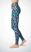 Load image into Gallery viewer, Blue leopard kin legging for workout yoga gym running - alien wing active