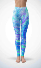 Load image into Gallery viewer, Black galaxy legging for workout yoga gym running - alien wing active