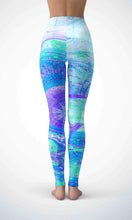 Load image into Gallery viewer, Black galaxy legging for workout yoga gym running - alien wing active