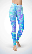 Load image into Gallery viewer, Black galaxy legging for workout yoga gym running - alien wing active