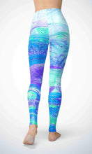 Load image into Gallery viewer, Black galaxy legging for workout yoga gym running - alien wing active