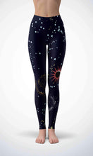 Load image into Gallery viewer, Black wallpaper legging for workout yoga gym running - alien wing active