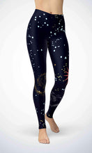 Load image into Gallery viewer, Black wallpaper legging for workout yoga gym running - alien wing active