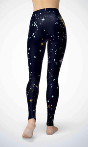 Black wallpaper legging for workout yoga gym running - alien wing active