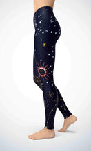 Load image into Gallery viewer, Black wallpaper legging for workout yoga gym running - alien wing active