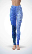 Load image into Gallery viewer, Blue denim legging for workout yoga gym running - alien wing active