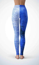 Load image into Gallery viewer, Blue denim legging for workout yoga gym running - alien wing active