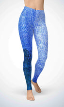 Load image into Gallery viewer, Blue denim legging for workout yoga gym running - alien wing active