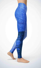 Load image into Gallery viewer, Blue denim legging for workout yoga gym running - alien wing active