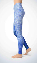 Load image into Gallery viewer, Blue denim legging for workout yoga gym running - alien wing active