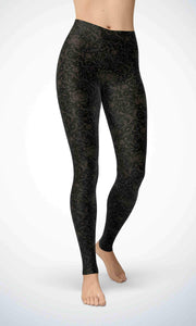 Black rose legging for workout yoga gym running - alien wing active