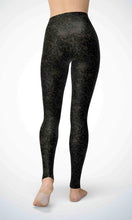 Load image into Gallery viewer, Black rose legging for workout yoga gym running - alien wing active