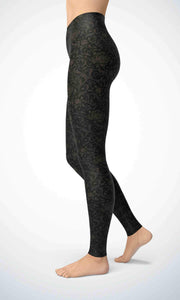 Black rose legging for workout yoga gym running - alien wing active