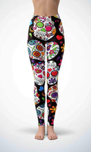 Load image into Gallery viewer, Black skull legging for workout yoga gym running - alien wing active