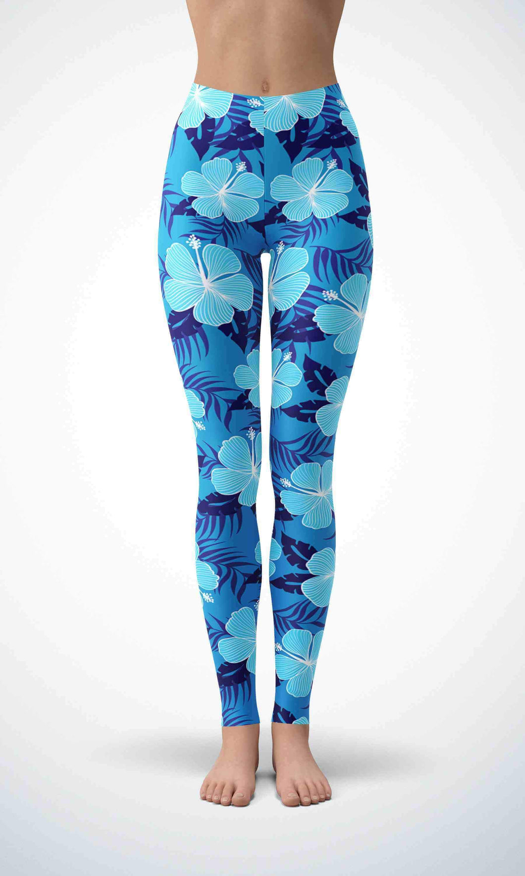 Blue leaf legging for workout yoga gym running - alien wing active
