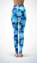 Load image into Gallery viewer, Blue leaf legging for workout yoga gym running - alien wing active