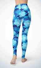 Load image into Gallery viewer, Blue leaf legging for workout yoga gym running - alien wing active
