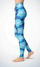 Load image into Gallery viewer, Blue leaf legging for workout yoga gym running - alien wing active